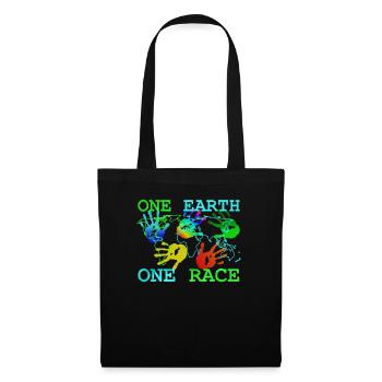 Anti Racism T-Shirt - One Earth One - Tote Bag - black - Front
