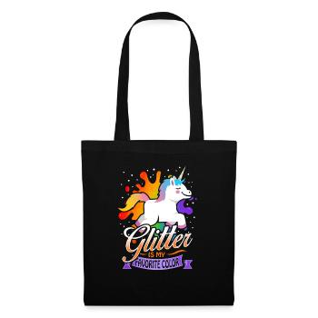 Glitter est ma couleur préférée - Unicorn Artist - Sac en tissu - noir - Devant