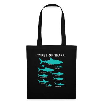 Types de cadeaux de chemise de requin styles de requin - Sac en tissu - noir - Devant