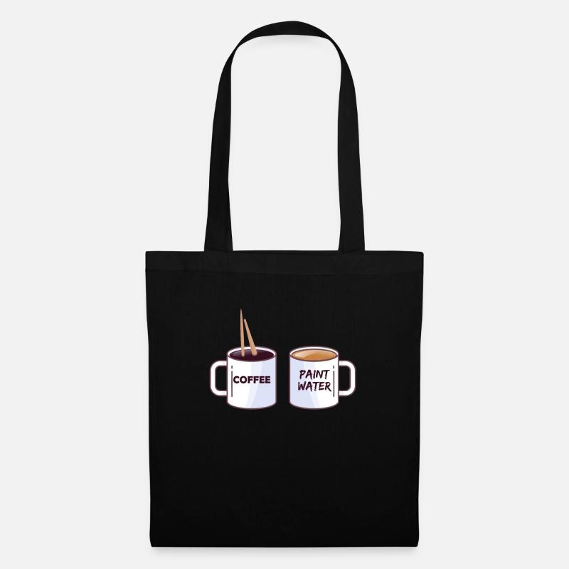 Kunst Künstler Kaffee Malen Bild Geschenk - Stoffbeutel - Schwarz