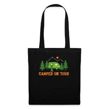 Camping caravane - Sac en tissu - noir - Devant