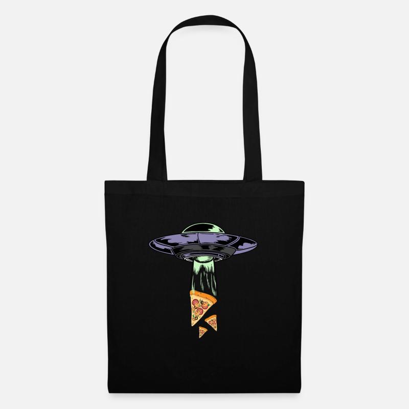 Ufo Alien Pizza Abduction - Tote Bag - black