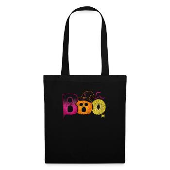 Tee shirt cadeau Halloween Motif citrouille - Sac en tissu - noir - Devant