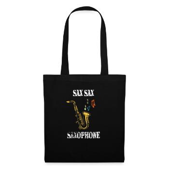 Notes de musique saxophone T-shirt musique jazz - Sac en tissu - noir - Devant