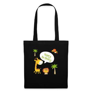 Joyeux anniversaire joyeux anniversaire - Sac en tissu - noir - Devant