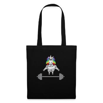 Einhorn Powerlifting Gym Fitness - Stoffbeutel - Schwarz - Vorne