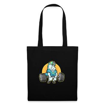 Einhorn Gym Fitness Gewichte Workout Geschenk - Stoffbeutel - Schwarz - Vorne