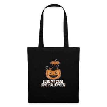 Cat halloween cats pumpkin gift idea - Tote Bag - black - Front