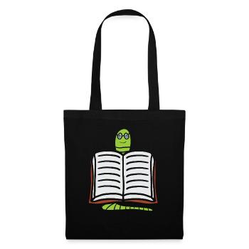 Bookworm Reader Nerd Nerdy Gift Idea - Tote Bag - black - Front