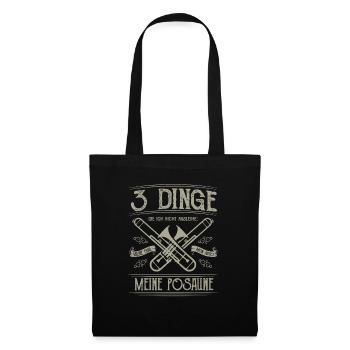 Blasmusik Shirt · Musikant · 3 Dinge - Stoffbeutel - Schwarz - Vorne