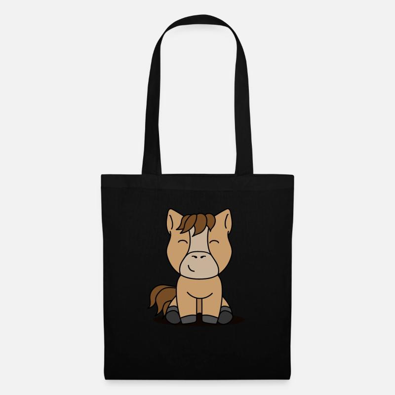 Pferd Geschenk Pferde Geschenkidee - Stoffbeutel - Schwarz