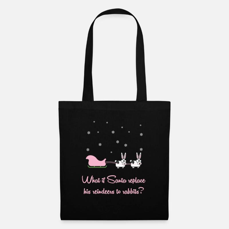 Christmas rabbit bunny Funny saying - Tote Bag - black