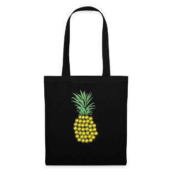 Disc Golf Ananas Geschenk - Stoffbeutel - Schwarz - Vorne