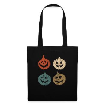 Cadeau rétro d'horreur citrouille d'halloween vintage - Sac en tissu - noir - Devant