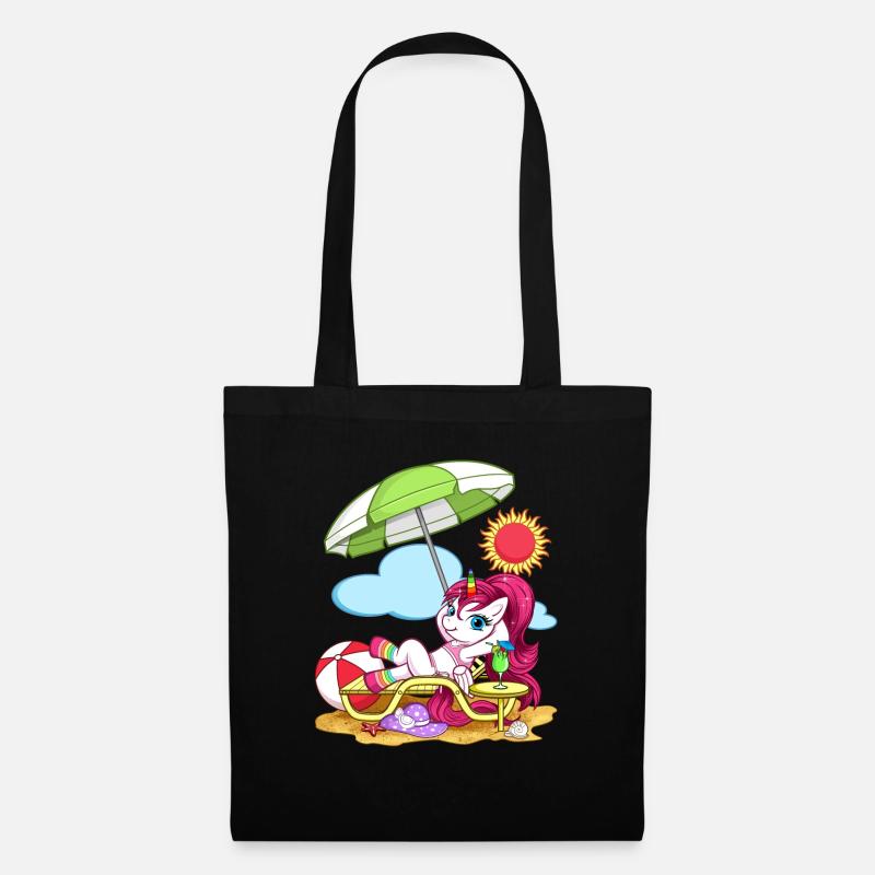 Einhorn T-Shirt - Stoffbeutel - Schwarz