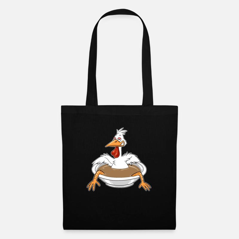 Suppenhuhn Suppe Huhn Gockel Eintopf Geschenk - Stoffbeutel - Schwarz