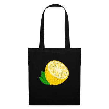 Zitrone Geschenk Saft Limonade Sauer - Stoffbeutel - Schwarz - Vorne
