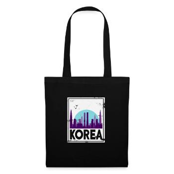 Corée du Nord Corée du Sud Asie cadeau Corée - Sac en tissu - noir - Devant