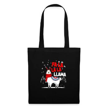 Falalalala Lama Weihnachtsgeschenk - Stoffbeutel - Schwarz - Vorne