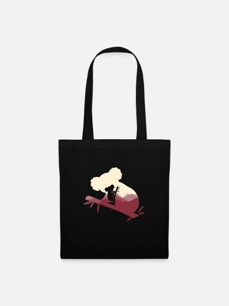 Koala Geschenk süß Baum Eukalyptus - Stoffbeutel - Schwarz