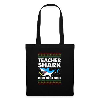 Teachershark ugly sweater gift - Tote Bag - black - Front