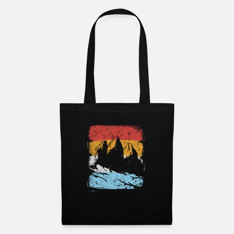 Vintage Dolomiten Geschenk - Stoffbeutel - Schwarz