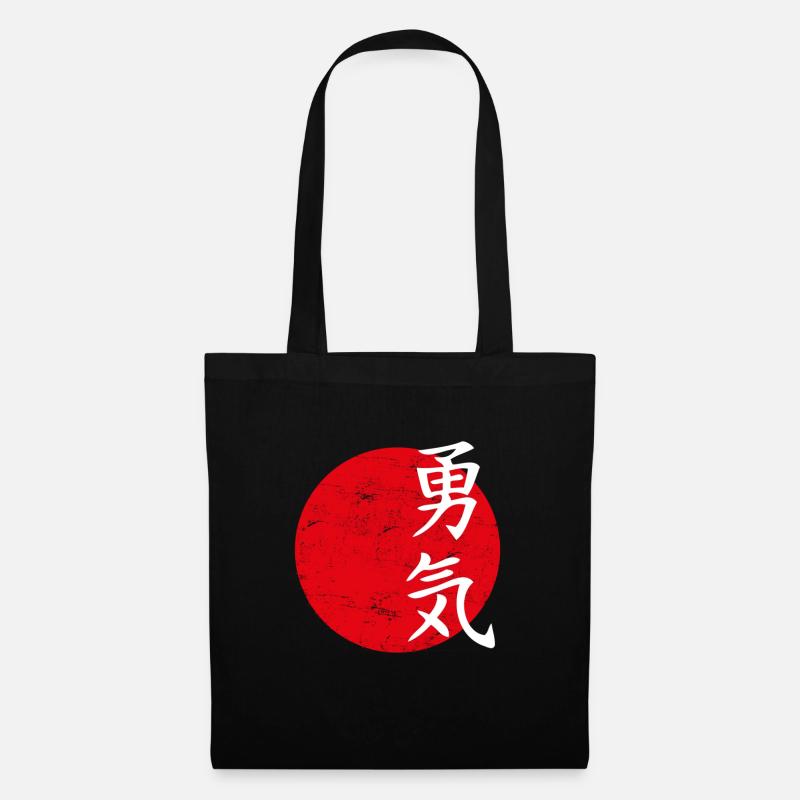 Bravery script japonais - Sac en tissu - noir