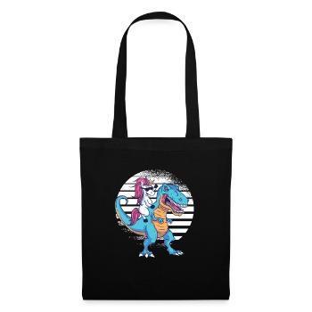 T-Rex Dino Dinosaure Licorne - Sac en tissu - noir - Devant