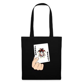 Joker Carte de Poker Carte Carte Cadeau - Sac en tissu - noir - Devant