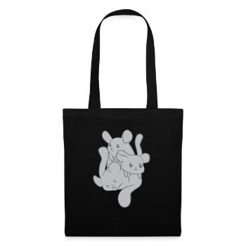 Chinchilla - Chinchillas - Cadeau - Famille - Sac en tissu - noir - Devant