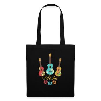 Ukulele Aloha - Sac en tissu - noir - Devant