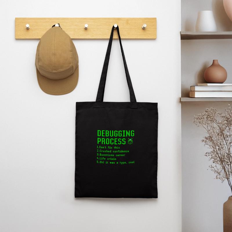 Processus de débogage Drôle Programmeur Codeur Idée Cadeau Sac en tissu