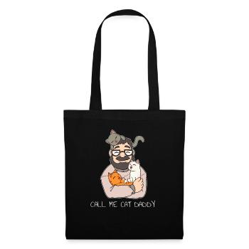 Nenn Mich Katzen Papa Mieze Daddy Kuschel Geschenk - Stoffbeutel - Schwarz - Vorne