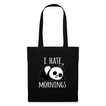 I hate Morning's funny panda bamboo sleepyhead - Tote Bag - black - Front