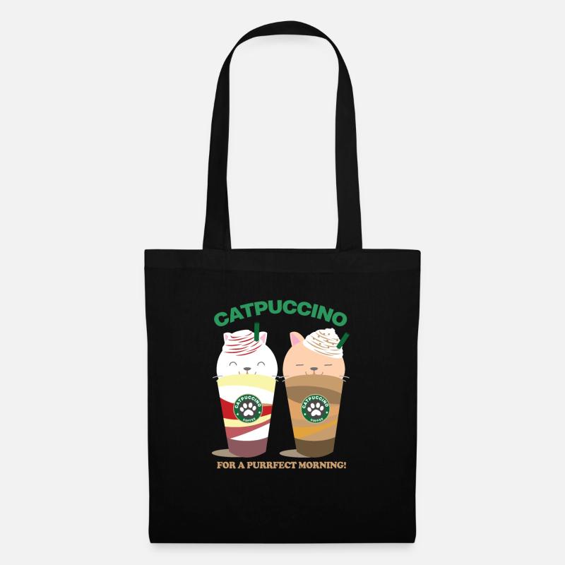 Catpuccino Cats - Stoffbeutel - Schwarz