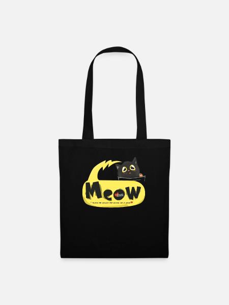 Tierschutz Tiere Katze Tierrettung Geschenk - Stoffbeutel - Schwarz