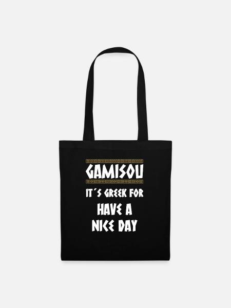 GAMISOU IT´S GREEK FOR HAVE A NICE DAY - Stoffbeutel - Schwarz