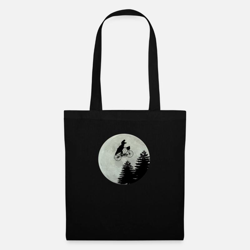 farrad Dino Dinosaurier Mond Vollmond Geschenk fun - Stoffbeutel - Schwarz