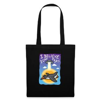 I Believe I Can Fly Pingouin Alien UFO - Sac en tissu - noir - Devant