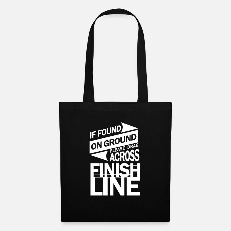 Please drag across Finish Line marathon runner - Tote Bag - black