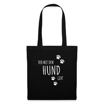 C'EST AVEC LE CHIEN - Sac en tissu - noir - Devant