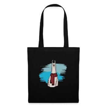 Lustige Lama-Lama-Alpaka-T-Shirt Geschenkideen - Stoffbeutel - Schwarz - Vorne