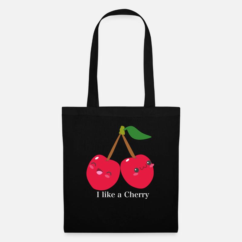 Kirsche Kirschbaum Obst Frucht Liebe Geschenk Love - Stoffbeutel - Schwarz