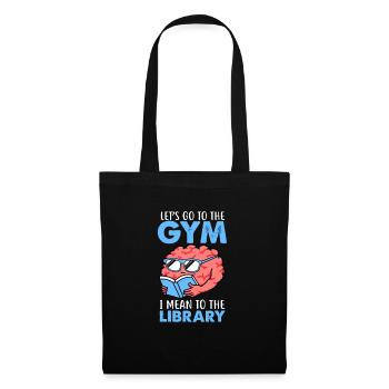 Let's go to the Gym Library Books Worm Gift - Tote Bag - black - Front