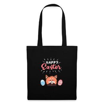 Red Panda - Easter - Happy Easter - Easter egg - Tote Bag - black - Front