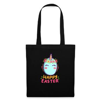Einhorn - Einhörner - Geschenk - Frohe Ostern - Stoffbeutel - Schwarz - Vorne