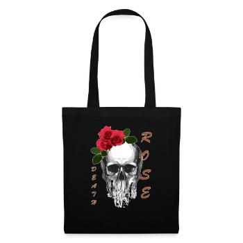 T-shirt crâne Death Rose Tête de mort Death Rose - Sac en tissu - noir - Devant