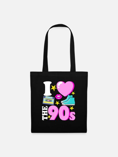 I love the 90s Pop Art 90er Jahre 90er Geschenk - Stoffbeutel - Schwarz