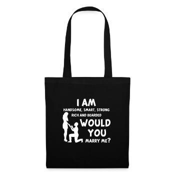 Demande de mariage - Sac en tissu - noir - Devant