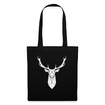 Cerf geometrie - Sac en tissu - noir - Devant